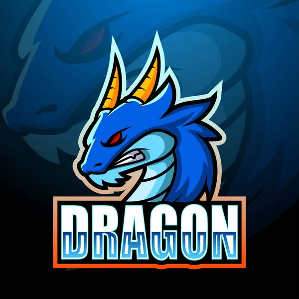 Illustration Vectorielle Mascotte Dragon Esport Logo Design — Image vectorielle