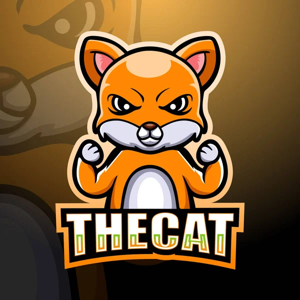 Ilustración Vectorial Del Diseño Del Logo Esport Mascota Del Gato — Archivo Imágenes Vectoriales