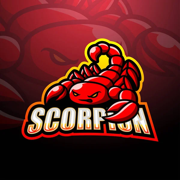 Wektor Ilustracja Projektu Logo Maskotki Scorpion Esport — Wektor stockowy