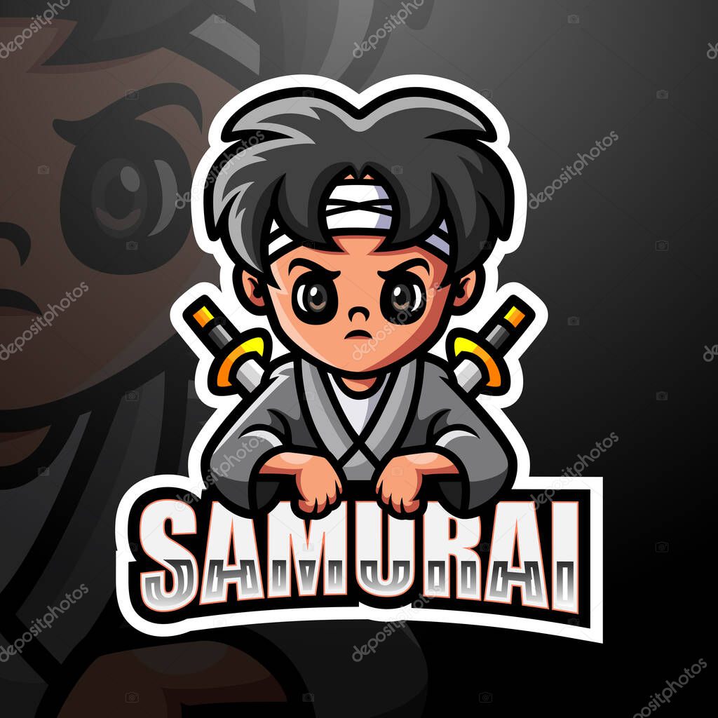 Vector illustration of Samurai mascot esport logo design