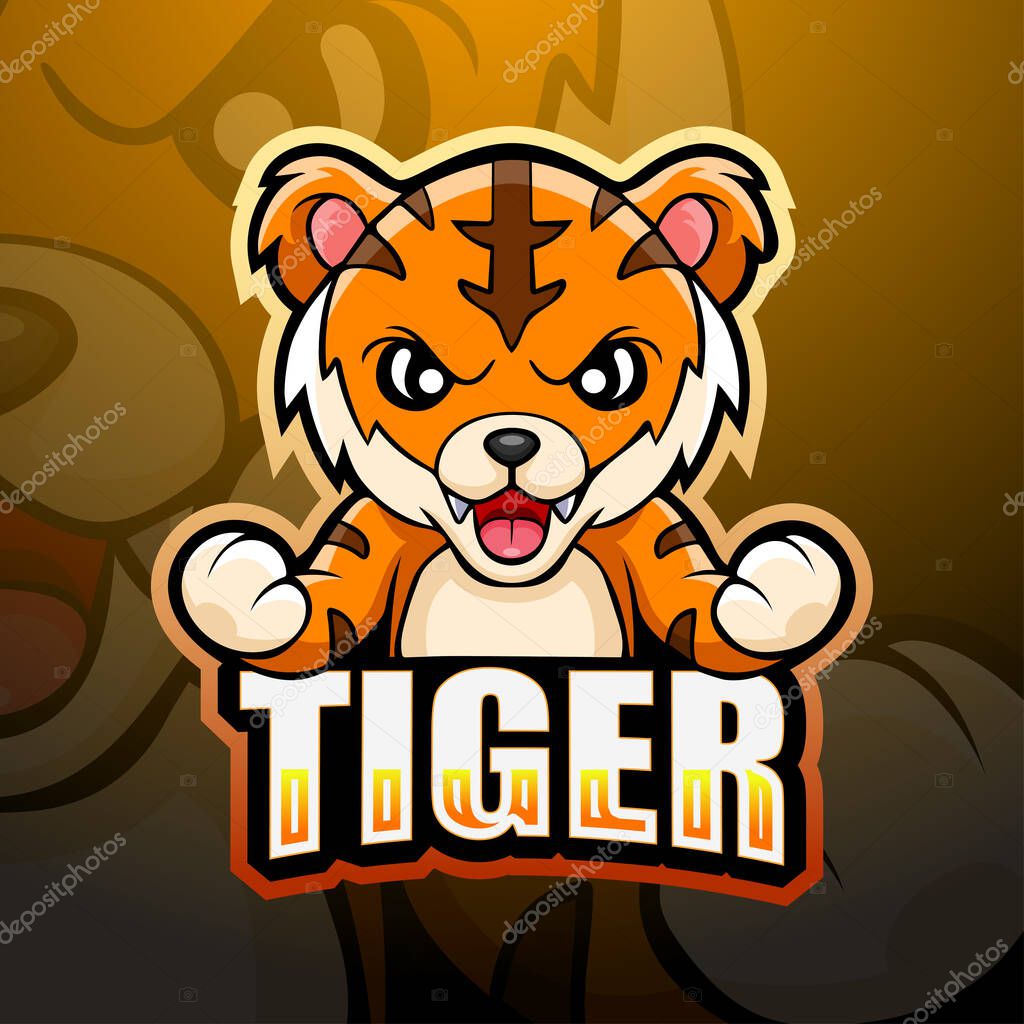Vector illustration of Tiger mascot esport logo design