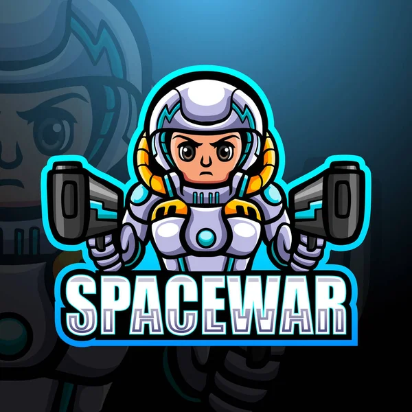 Vektor Illustration Von Space War Man Maskottchen Esport Logo Design — Stockvektor