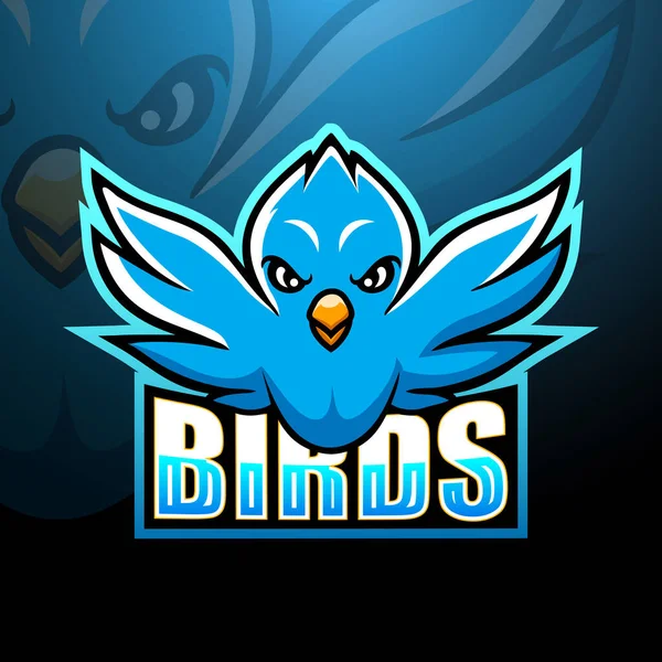 Mavi Kuş Maskotu Esport Logosunun Vektör Çizimi — Stok Vektör