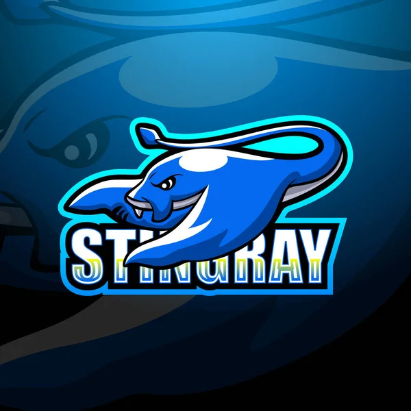 Ilustración Vectorial Del Diseño Del Logotipo Esport Mascota Stingray — Vector de stock