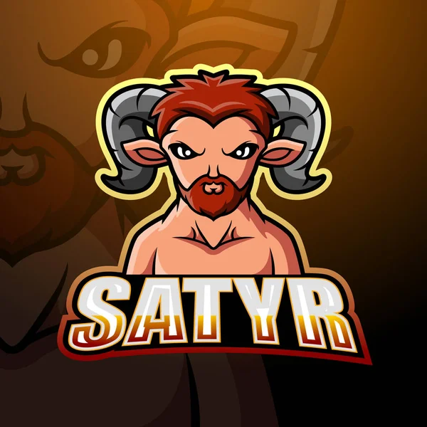 Wektor Ilustracja Projektu Logo Maskotki Satyr Esport — Wektor stockowy