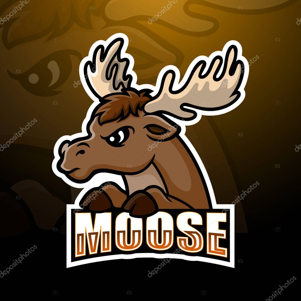 Vector illustration of Moose mascot esport logo design