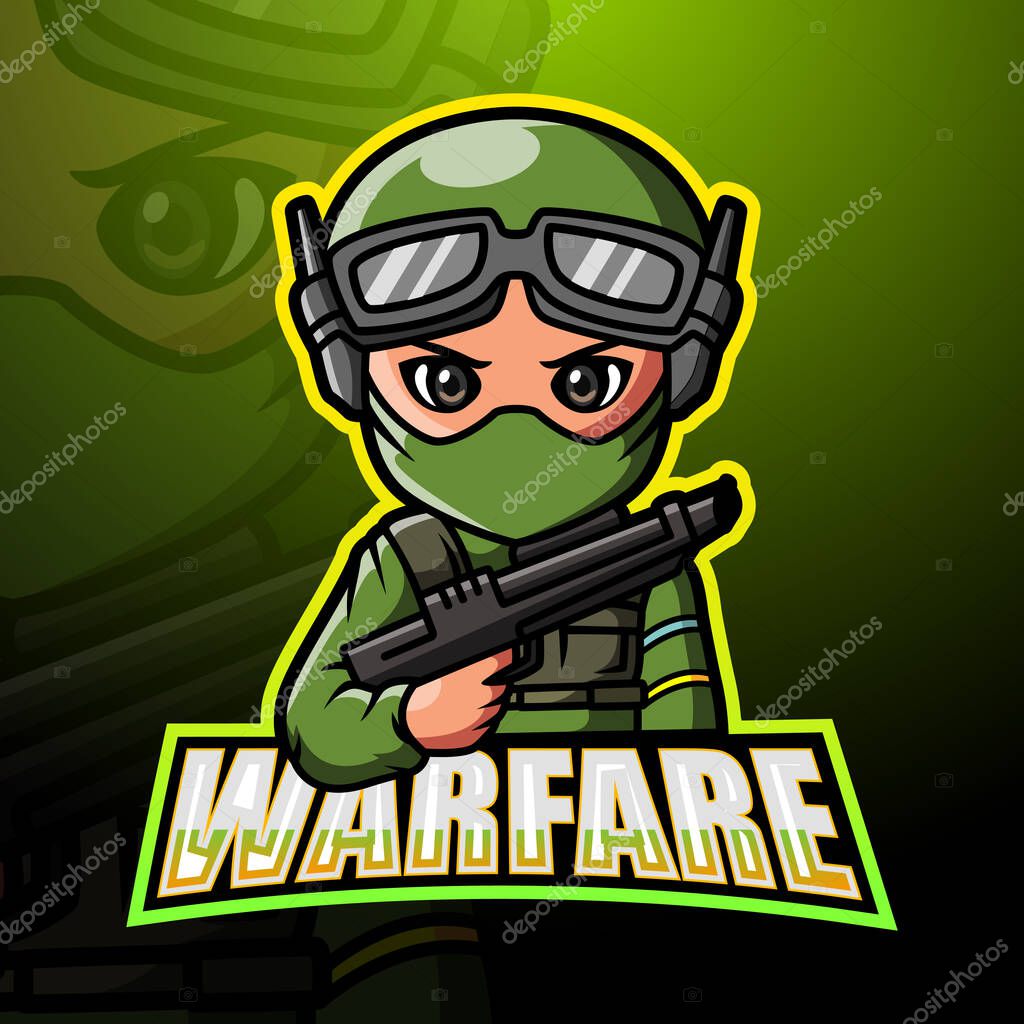 Vector illustration of Warfare mascot esport logo design