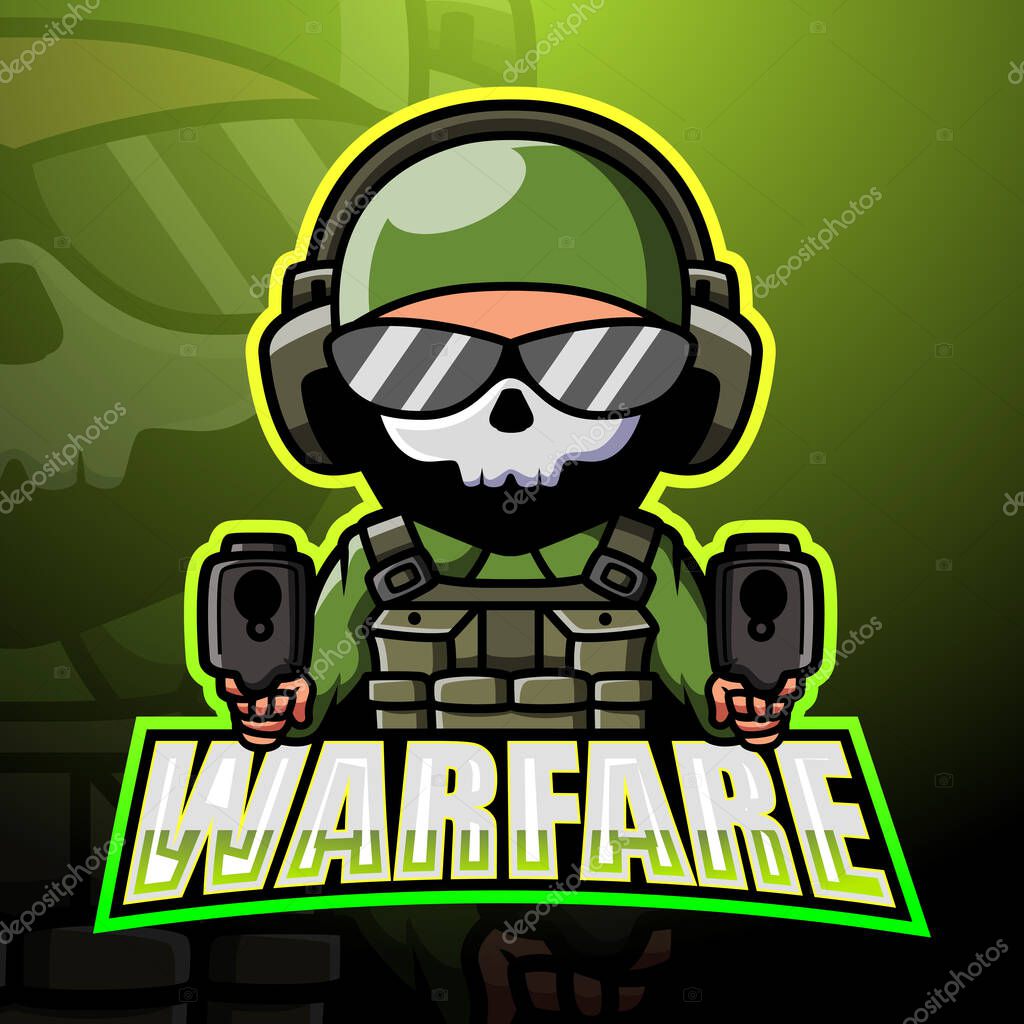 Vector illustration of Warfare mascot esport logo design