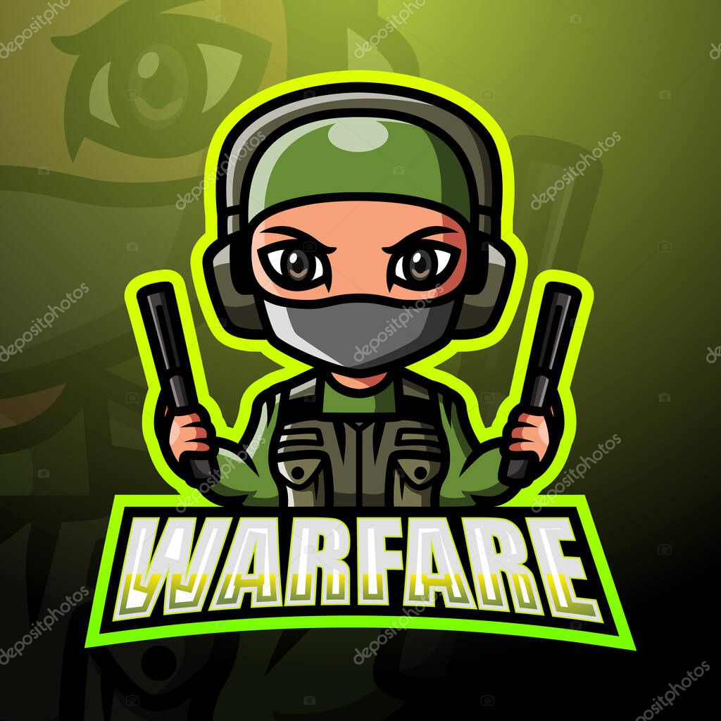 Vector illustration of Warfare mascot esport logo design