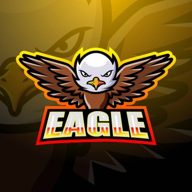 Kartal maskotu esport logosunun vektör çizimi