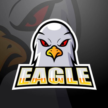 Kartal başlı maskot esport logo tasarımının vektör çizimi