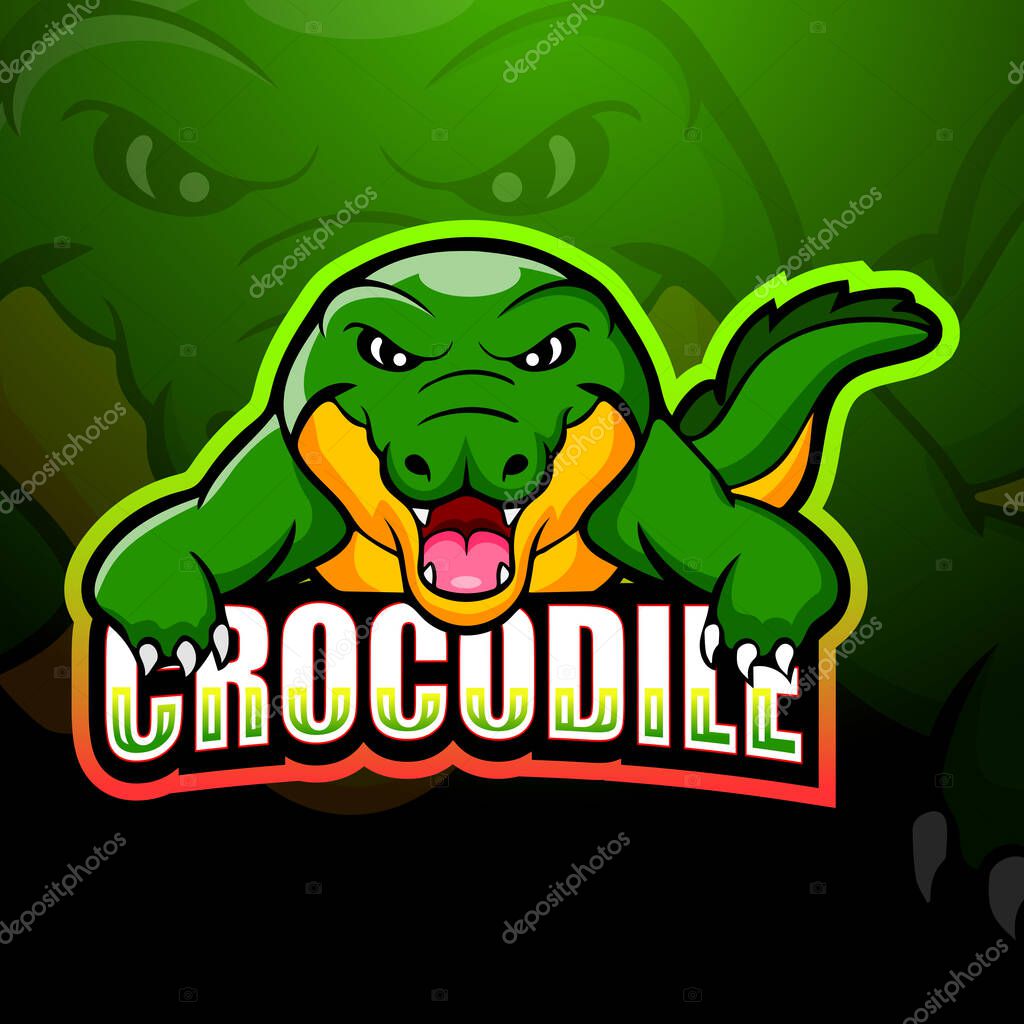 Vector illustration of Crocodile mascot esport logo design