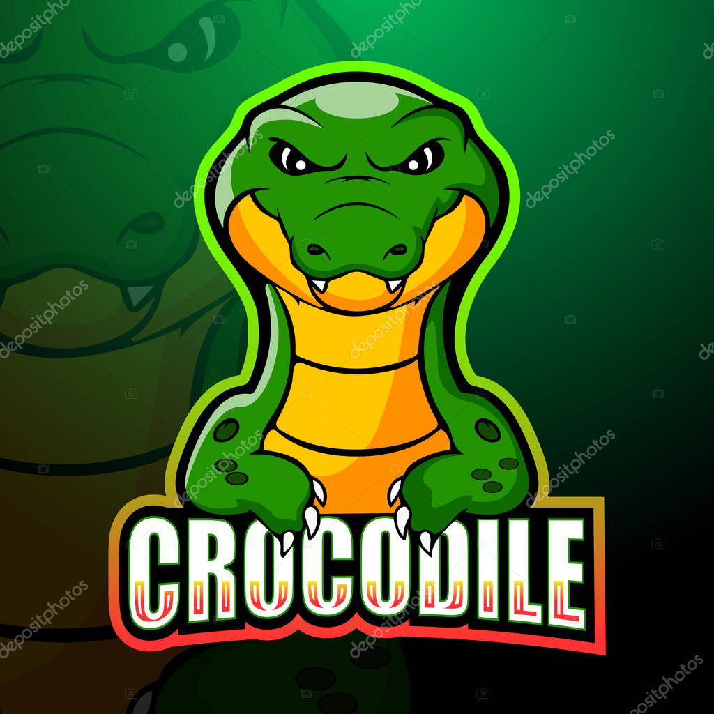 Vector illustration of Crocodile mascot esport logo design