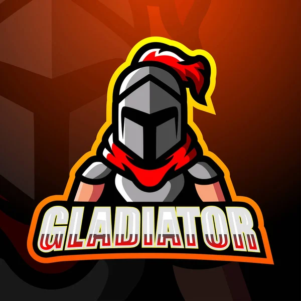 Vector Illustratie Van Gladiator Mascotte Esport Logo Ontwerp — Stockvector