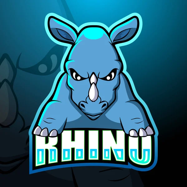 Diseño Del Logo Esport Mascota Rhino — Archivo Imágenes Vectoriales