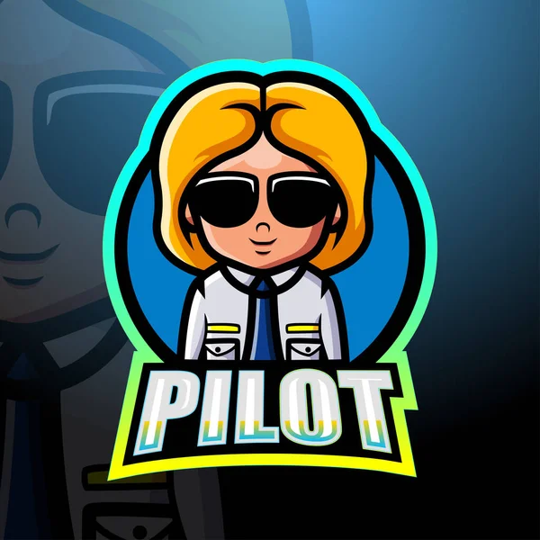 Vektor Illusztrációja Pilot Kabala Esport Logó Design — Stock Vector