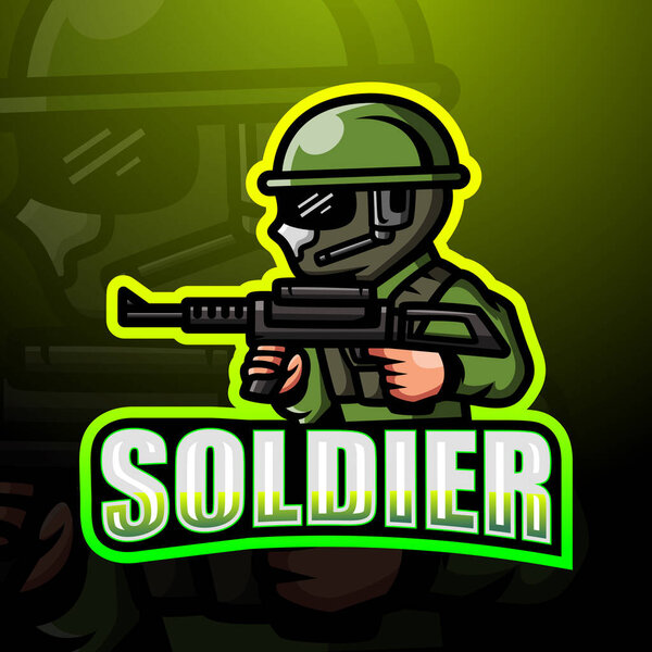 Векторная иллюстрация дизайна логотипа солдатского талисмана