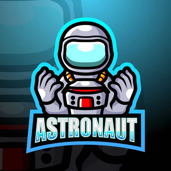 Ilustración Vectorial Del Diseño Del Logotipo Esport Mascota Astronaut — Archivo Imágenes Vectoriales