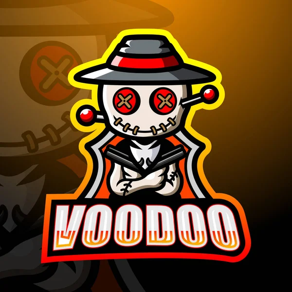 Vektor Illustration Voodoo Maskot Esport Logotyp Design — Stock vektor