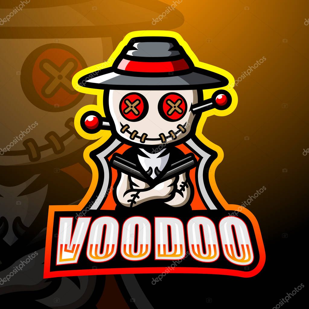 Vector illustration of Voodoo mascot esport logo design