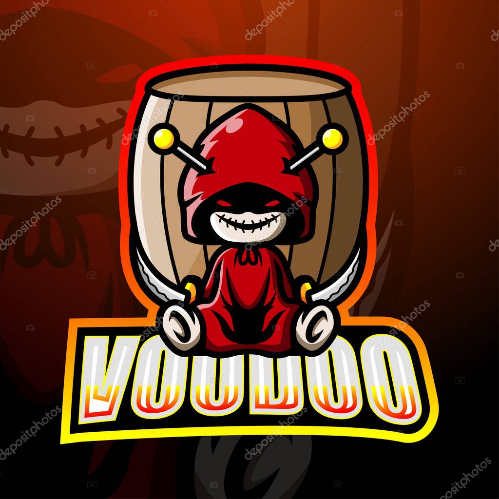 Vector illustration of Voodoo mascot esport logo design