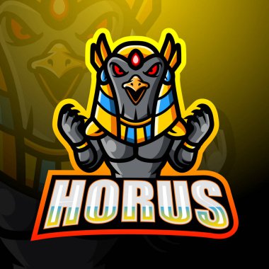 Horus maskot esport logo tasarımının vektör illüstrasyonu