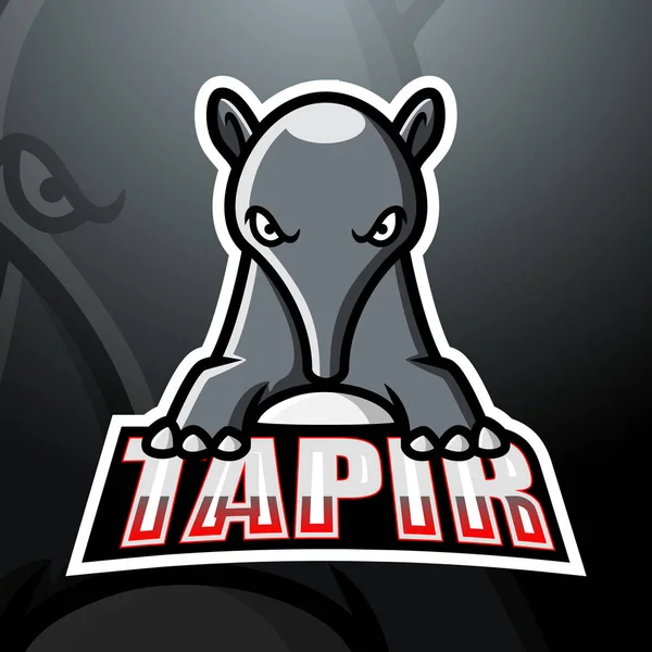 Illustration Vectorielle Mascotte Tapir Esport Logo Design — Image vectorielle