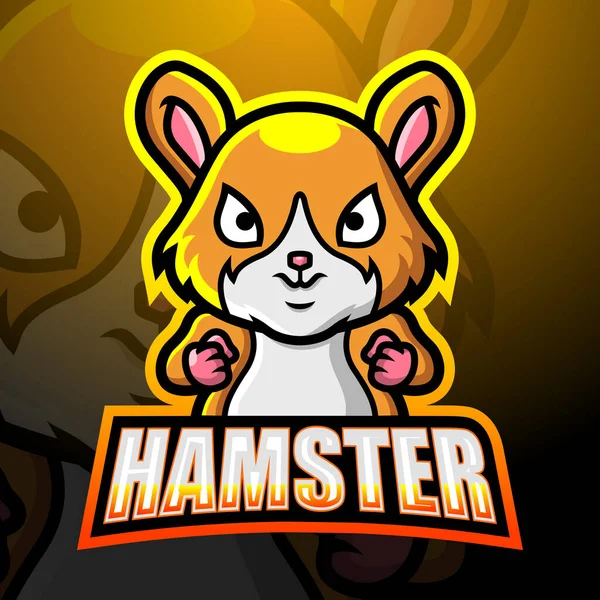 Ilustración Vectorial Del Diseño Del Logo Esport Mascota Hámster — Archivo Imágenes Vectoriales