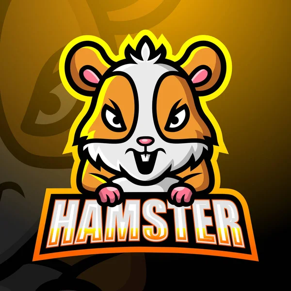 Vektor Illustration Hamster Maskot Esport Logotyp Design — Stock vektor