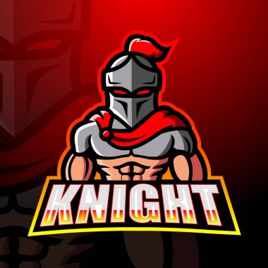 Knight maskot esport logosunun vektör çizimi