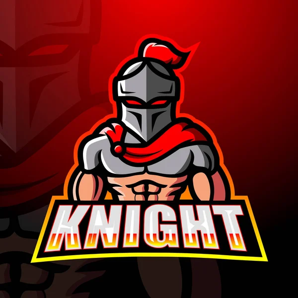 Vektor Illustration Des Knight Maskottchen Esport Logo Design — Stockvektor
