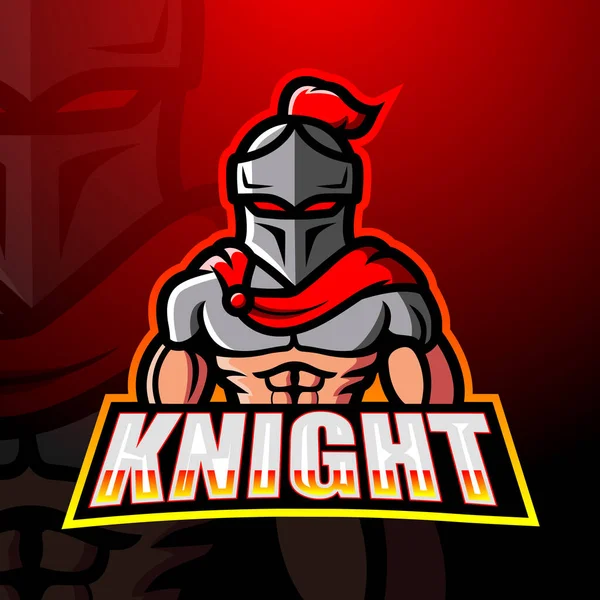 Vector Illustratie Van Knight Mascotte Esport Logo Ontwerp — Stockvector