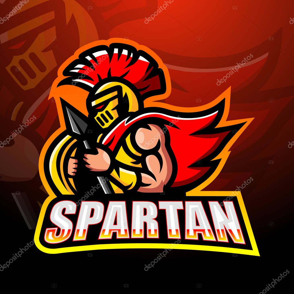 Vector illustration of Spartan warrior mascot esport logo design