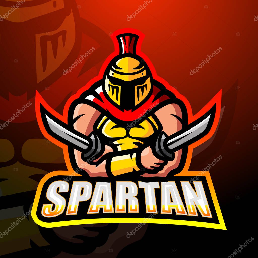 Vector illustration of Spartan warrior mascot esport logo design