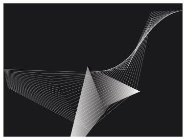 Black Abstract Background with 3D Wave Line and Triangle. Vector Design for Banner, Wallpaper, Website Base, Presentation Design, Business Card, Brochure.