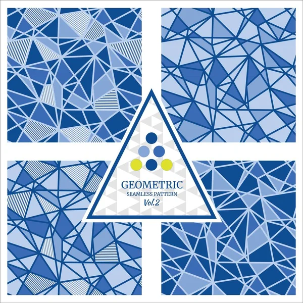 Üçgen geometrik kusursuz desen seti. Duvar kağıdı, bayrak, ambalaj, kumaş baskısı, dekorasyon için Renkli Üçgen Arkaplan Koleksiyonu Vektör Tasarımı.