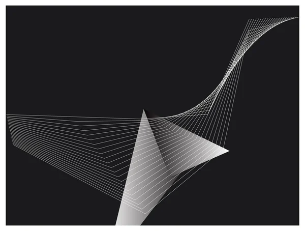 Black Abstract Background with 3D Wave Line and Triangle. Vector Design for Banner, Wallpaper, Website Base, Presentation Design, Business Card, Brochure.