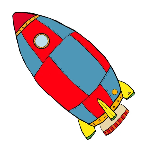 Cartoon Space Rocket Kid Style — Stock Photo, Image