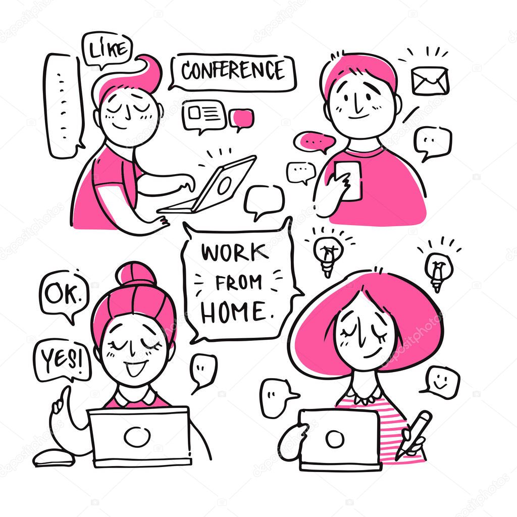 people with work from home.