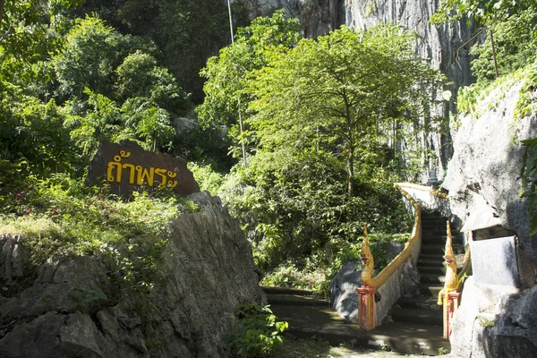 Puerta Entrada Escalera Para Gente Tailandesa Visitar Rezar Estatua Buda —  Fotos de Stock