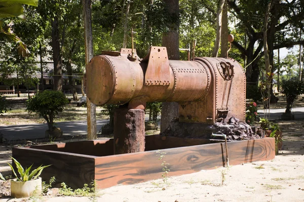 Big Ancient Water Pump Show Travelers Thai People Garden Wat — Stock Photo, Image