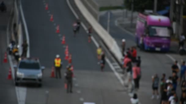 Homens Mulheres Tailandeses Estrangeiros Participam Evento Caridade Correm Estrada Corrida — Vídeo de Stock