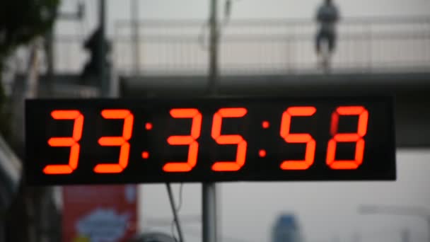 Cronometro Timer Digitale Timer Corridore Esecuzione Evento Beneficenza Corsa Maratona — Video Stock