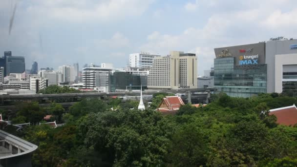 Görüntülemek Peyzaj Bangkok Şehir Cityscape Çalıştıran Bts Skytrain Stasyonu Ndan — Stok video