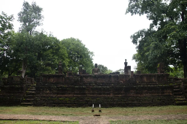 Vue Paysage Statue Bouddha Wat Phra Sing Dans Bâtiment Antique — Photo