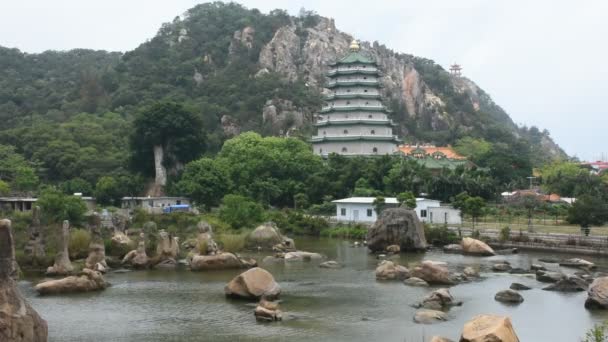 Landscape Water Garden Tiantan Temple Tian Tan Garden Meadow Mountain — Stock Video