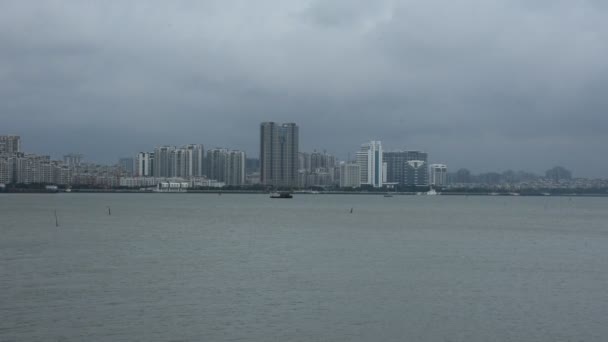 Peyzaj Shantou Şehir Cityscape Swatow City Guangdong Çin Için Fırtına — Stok video