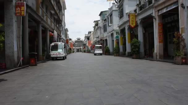 Los Viajeros Chinos Foriegner Viajan Caminan Visitan Casco Antiguo Centro — Vídeo de stock