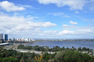 Görünüm peyzaj ve cityscape Perth City Kings Park ve üzerinde 15 Mayıs 2016 Botanik Bahçesi Perth, Avustralya