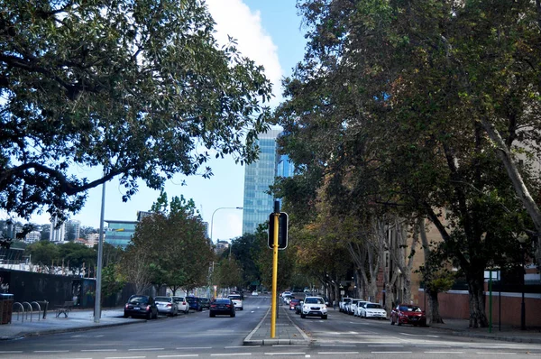 Dopravní Silniční Australský Lidi Chodící Besign Silnice Ulici Esplanade Přejděte — Stock fotografie